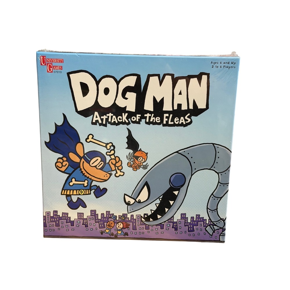 University Games Dog Man Attack of the Fleas Board Game 07010 New Sealed